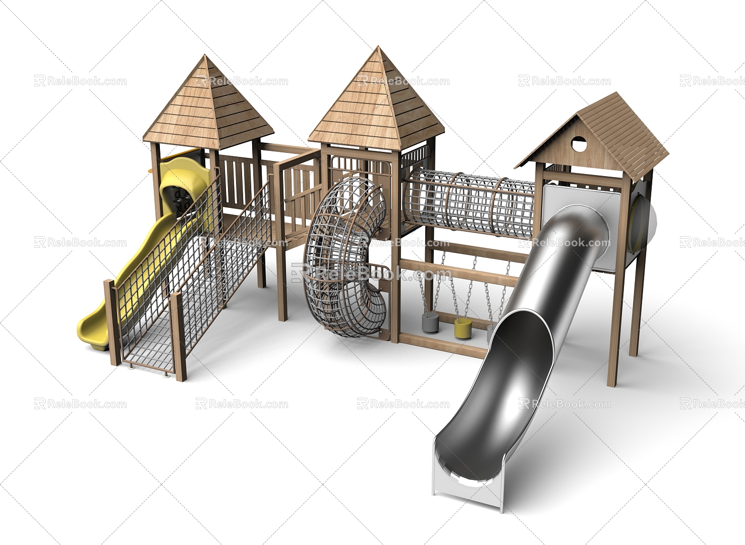 Wooden House Development Park Non-standard Features Development Park Crawl Amusement Park Children's Amusement Park Amusement Park 3d model