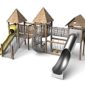 Wooden House Development Park Non-standard Features Development Park Crawl Amusement Park Children's Amusement Park Amusement Park 3d model