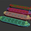 Colorful Bulk Cargo Ships Displayed In A Row With Various Colors