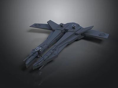 Futuristic Gray Spacecraft Design With Advanced Cosmic Exploration Structure And Thrusters 3d model