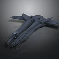 Futuristic Gray Spacecraft Design With Advanced Cosmic Exploration Structure And Thrusters