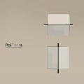 Poliform Modern White Square Wall Sconces Mounted on Beige Wall 3d model
