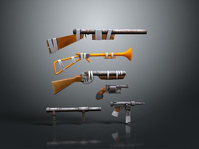 rifle semi-automatic rifle combat rifle battle rifle carbine war rifle attack rifle 3d model