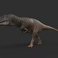 Reptile Dinosaur 3D Model With Spotted Skin In Standing Posture On Dark Background