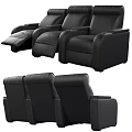 Modern Black Leather Single Sofa Reclining Comfortable Living Room Furniture Design