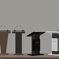 Various Design Podiums With Microphones For Public Speaking Occasions 3d model
