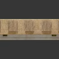 Arabian Style Entrance Gate With Arched Green Door Decorative Walls Wall Lanterns And Marble Steps