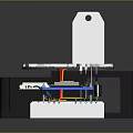 Computer Hardware Components Blue Circuit Board With Pins And Black Module White Heatsink