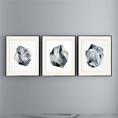 Nordic abstract painting black and white living room abstract decorative painting 3d model