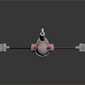 Robot Character With Silver Metallic Body Red Antennae Green Eyes Mechanical Arms And Wheels