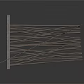 Abstract Curved Metal Sculptural Structure With Intertwined Strips And Sleek Finish
