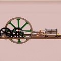 cylinder horizontal non-reversible mill steam machine 3d model