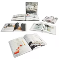 Interior Design Magazines With Open Pages Displaying Home Decor 3d model