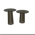 Modern Glass Top Side Tables With Elegant Pedestal Bases In Golden Finish Design