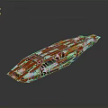 Futuristic Red And White Spacecraft Model For Advanced Cosmic Exploration Missions