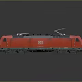 Red Electric Train Locomotive Featuring Pantograph On Top And Sleek Modern Design