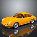 Yellow Vintage Sports Car With Sleek Design Shiny Exterior And Chrome Wheels