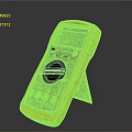 Yellow Digital Multimeter With Digital Display Dial Knob And Stand Support