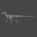Realistic Gray Blue Dinosaur Model in Standing Pose with Detailed Features