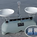 Commercial Balance Scale With White Trays Light Blue Base And Weighing Scale