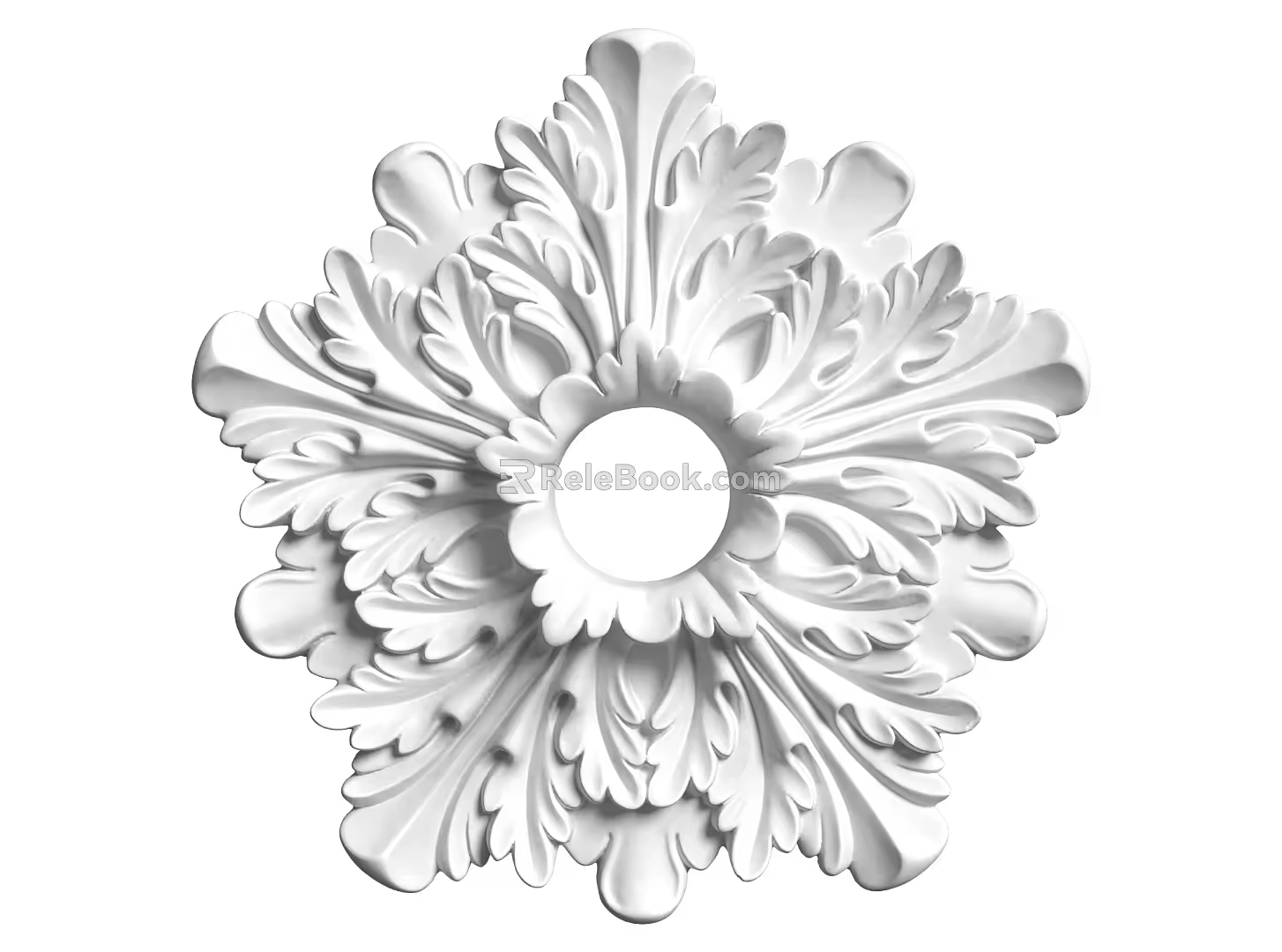 European-style lamp panel gypsum component carved 3d model