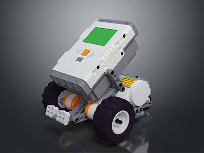 Smart Mobile Furniture With White Body Green Screen And Black Wheels Design 3d model