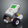 Smart Mobile Furniture With White Body Green Screen And Black Wheels Design