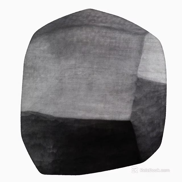 Unique Shaped Carpet With Monochrome Gradient Pattern 3d model 