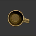 Handcrafted Traditional Earthenware Mug With Intricate Floral Patterns And Curved Handle