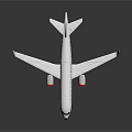 White Aerospace Airplane Model With Red Engines And Black Background Reflection