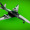 Sleek Modern Passenger Jet With Silver Gray Body Green Accent Lines And Transparent Cockpit Design