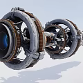 Futuristic Fighter Jet With Circular Engine Rings Mechanical Details And Sci Fi 3D Design
