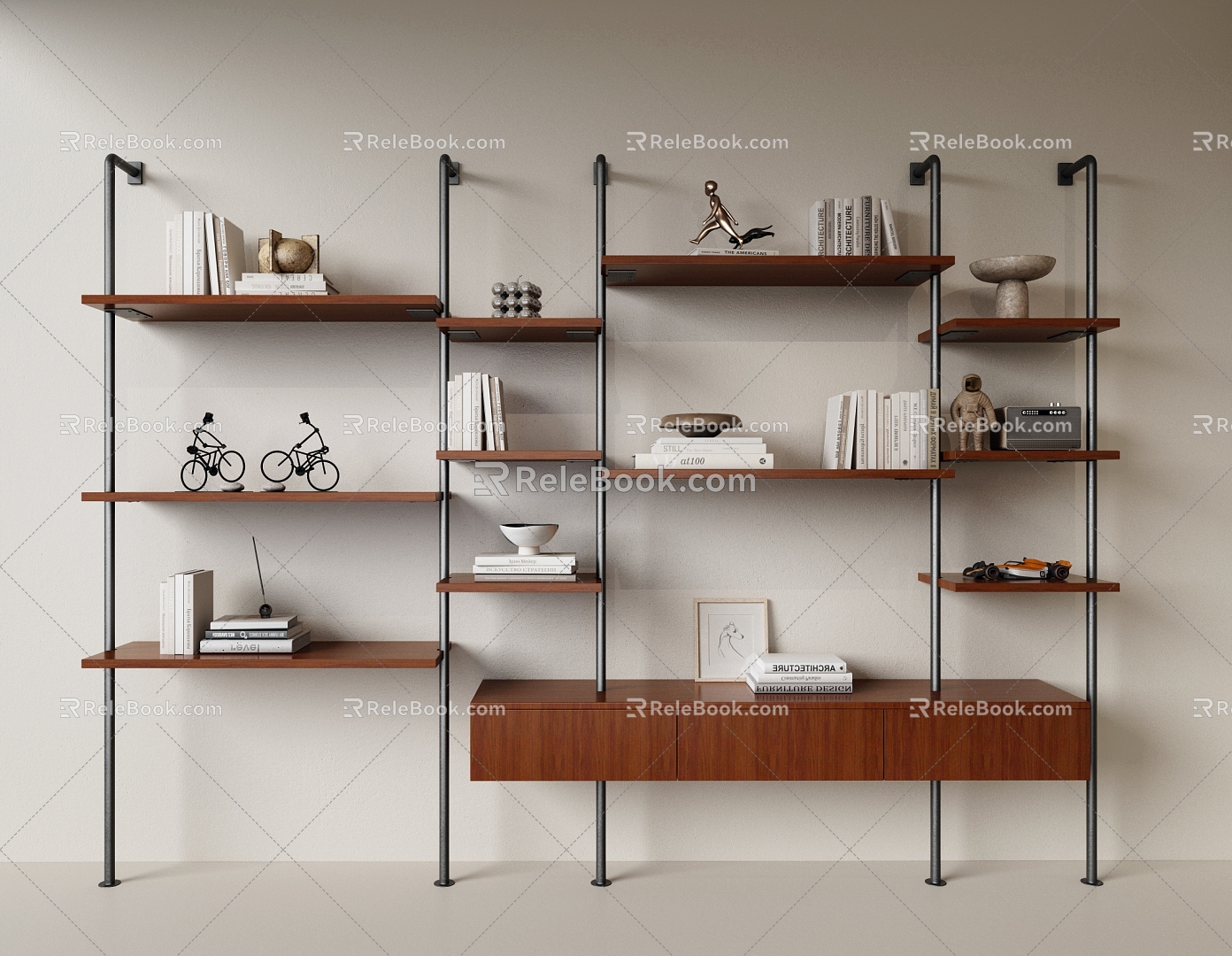 Modern Decorative Rack Bookshelf Storage Rack Jewelry Ornaments Exhibition Rack 3d model