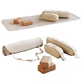 Durable Yoga Sports Equipment Set with Rolled Mat Blocks and Bolsters for Fitness