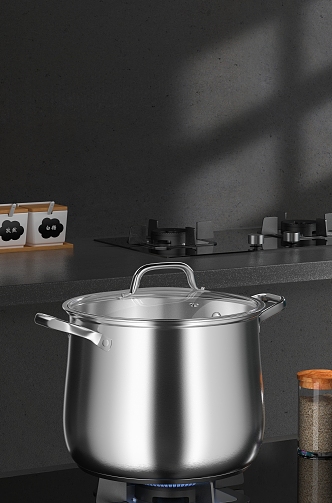 Stainless Steel High Soup Pot Soup Pot 3d model