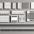 Different Types of Air Conditioner Air Vents Featuring Various Grille Designs