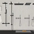 Modern shower towel rack combination 3d model