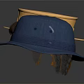 Trendy Hats for Daily Use Featuring Golden Brown and Blue Colors with Hair Accents