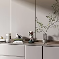 Modern Entryway Console Side Cabinet With Drawers Books Plant And Vase