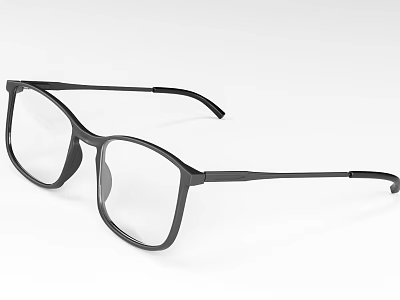 Stylish Square Black Frame Eyeglasses With Clear Lenses For Daily Wear 3d model