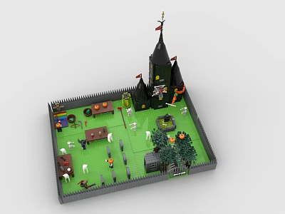 LEGO toy blocks Halloween scene 3d model