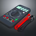 High Precision Digital Multimeter With Clear Display Red Black Test Leads And Function Dial 3d model