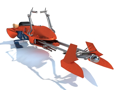 Style Sled Snowmobile Sci-Fi Car Game Props Transportation 3d model