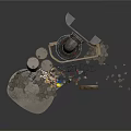 Industrial Abandoned Scene Featuring Rusty Metal Pipes Barrels And Scattered Debris