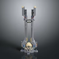 Twin Tower Mechanical Equipment With Circular Base And Detailed Components 3d model