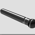 Classic Black Handheld Microphone With Cylindrical Design And Metal Mesh Grille