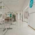 Stylish Clothing Store Interior With Mannequins Clothing Displays And Shiny Floor Reflections