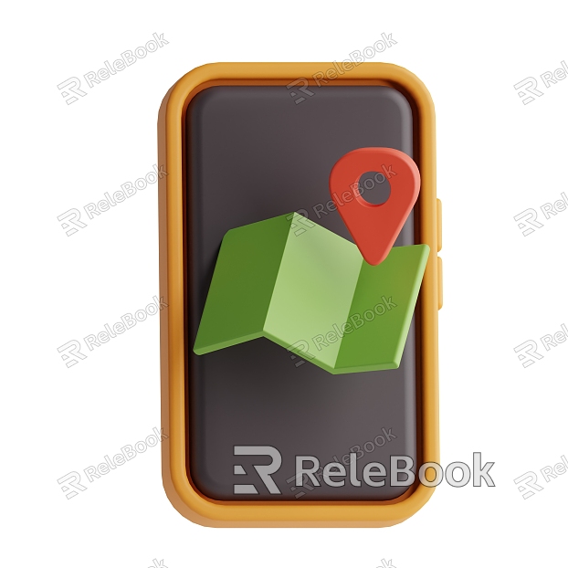 Mobile phone map mobile phone map interface cartoon mobile phone model