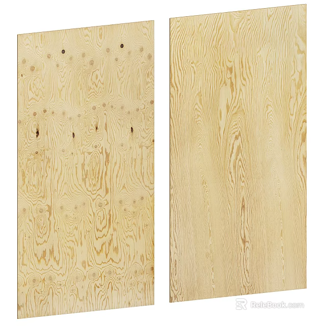 Natural Light Wooden Planks With Different Grain Patterns And Knot Details 3d model 