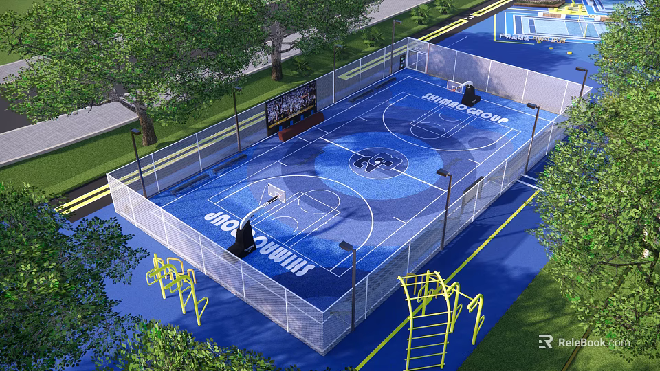 Fire Rescue Access Area Featuring Safety Structure Emergency Hard Surface And Fencing 3d model 
